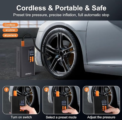 Portable Wireless Electric Tire Inflator Pump